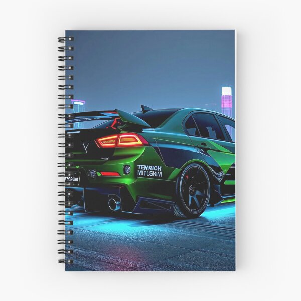 Item preview, Black Mitsubishi EVO from behind on a roof at night designed and sold by Salimgor Hangaround Music.