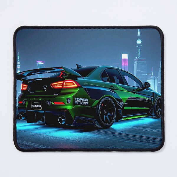 Item preview, Black Mitsubishi EVO from behind on a roof at night designed and sold by Salimgor Hangaround Music.
