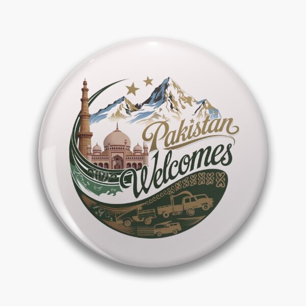 Item preview, Pakistan Welcomes Flag Map Islamabad, K2, Lahore, Himalayas designed and sold by AnimalsDH305.