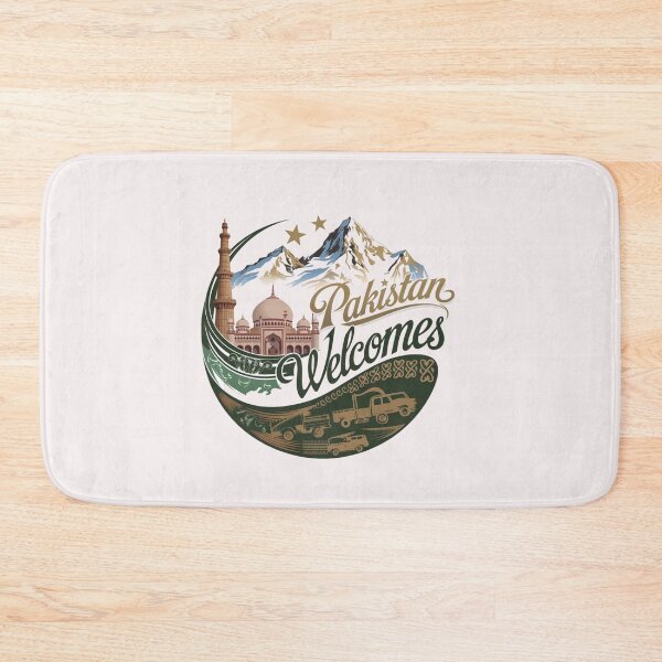 Item preview, Pakistan Welcomes Flag Map Islamabad, K2, Lahore, Himalayas designed and sold by AnimalsDH305.