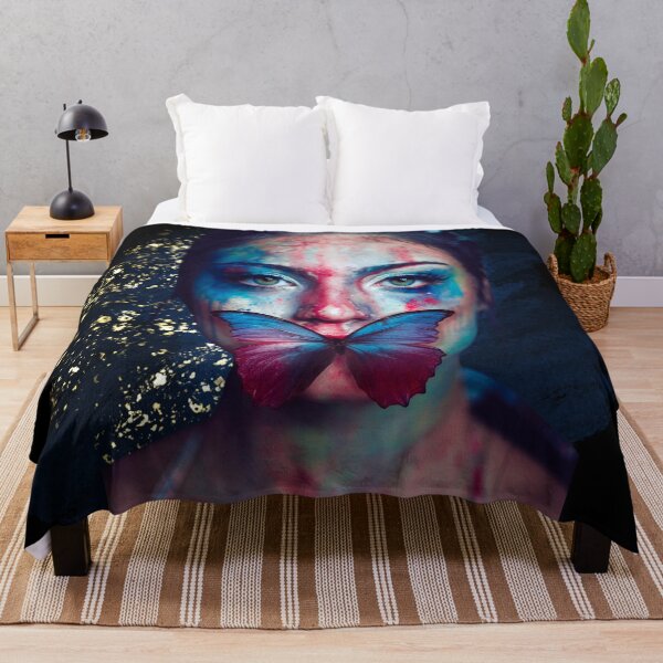 Item preview, Watercolor motif, woman with butterfly designed and sold by CorvusLunaArt.