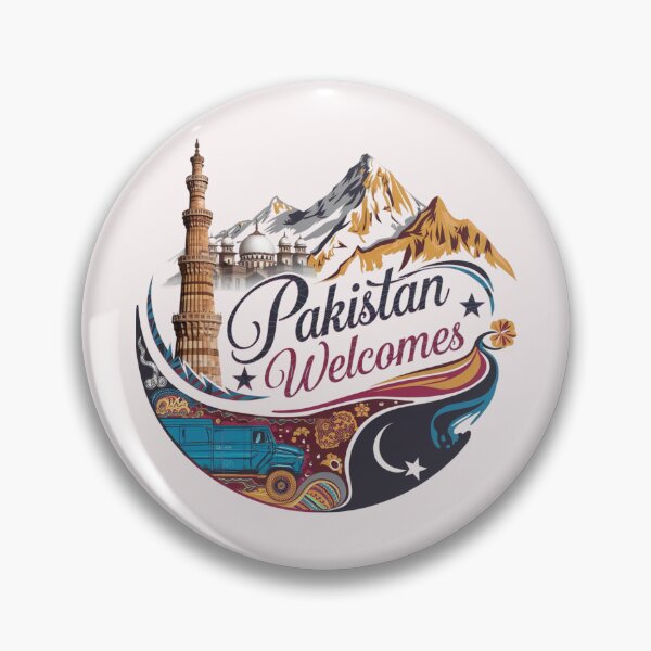 Item preview, Pakistan Welcomes Flag Map Islamabad, K2, Lahore, Himalayas designed and sold by AnimalsDH305.