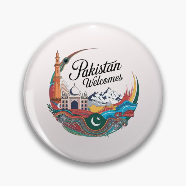 Item preview, Pakistan Welcomes Flag Map Islamabad, K2, Lahore, Himalayas designed and sold by AnimalsDH305.