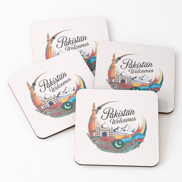 Item preview, Pakistan Welcomes Flag Map Islamabad, K2, Lahore, Himalayas designed and sold by AnimalsDH305.