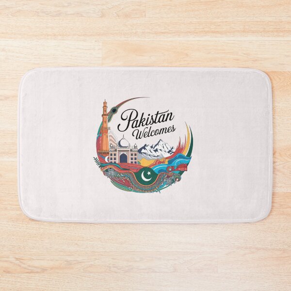Item preview, Pakistan Welcomes Flag Map Islamabad, K2, Lahore, Himalayas designed and sold by AnimalsDH305.