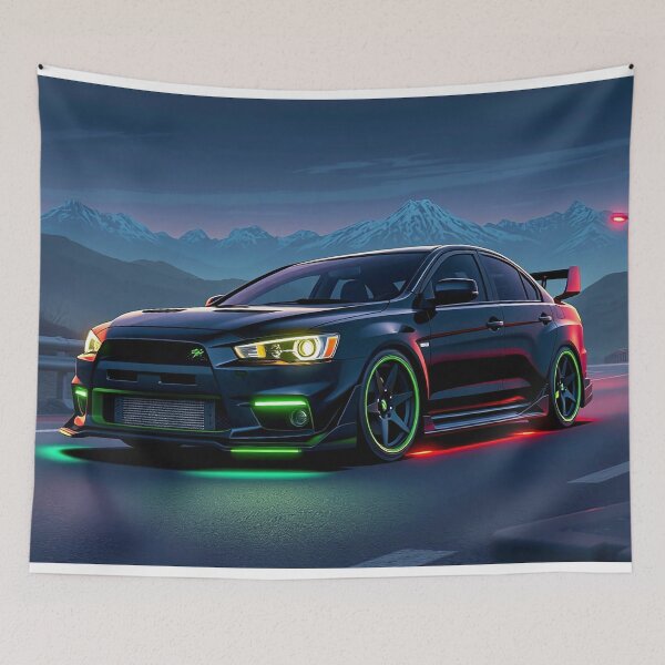 Item preview, Mitsubishi EVO from the front on a country road in the moonlight designed and sold by Salimgor Hangaround Music.