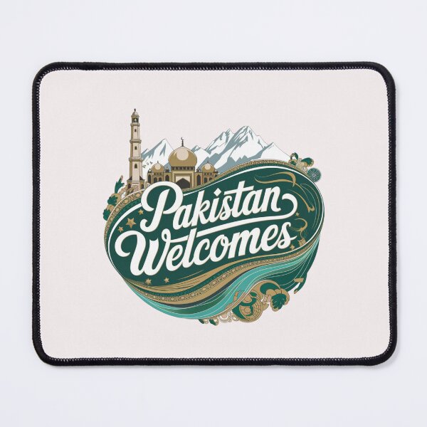 Item preview, Pakistan Welcomes Flag Map Islamabad, K2, Lahore, Himalayas designed and sold by AnimalsDH305.