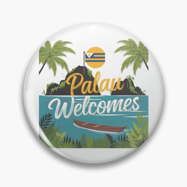 Item preview, Palau Welcomes Flag Map Ngerulmud, Islands, Jellyfish Lake designed and sold by AnimalsDH305.