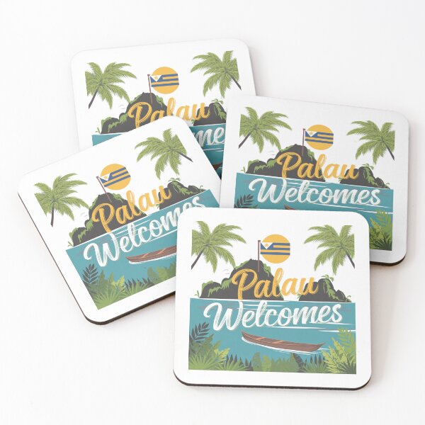 Item preview, Palau Welcomes Flag Map Ngerulmud, Islands, Jellyfish Lake designed and sold by AnimalsDH305.