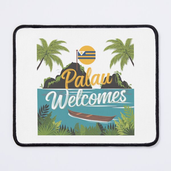 Item preview, Palau Welcomes Flag Map Ngerulmud, Islands, Jellyfish Lake designed and sold by AnimalsDH305.
