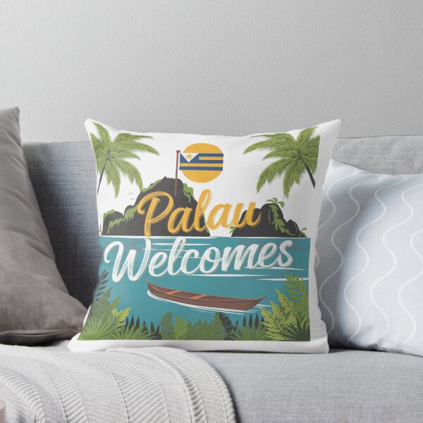 Item preview, Palau Welcomes Flag Map Ngerulmud, Islands, Jellyfish Lake designed and sold by AnimalsDH305.