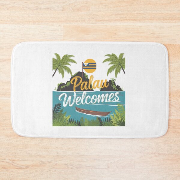 Item preview, Palau Welcomes Flag Map Ngerulmud, Islands, Jellyfish Lake designed and sold by AnimalsDH305.