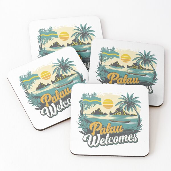 Item preview, Palau Welcomes Flag Map Ngerulmud, Islands, Jellyfish Lake designed and sold by AnimalsDH305.