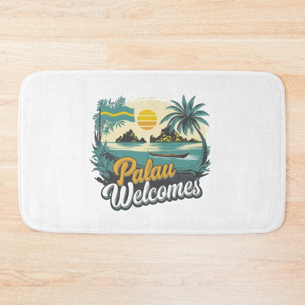 Item preview, Palau Welcomes Flag Map Ngerulmud, Islands, Jellyfish Lake designed and sold by AnimalsDH305.