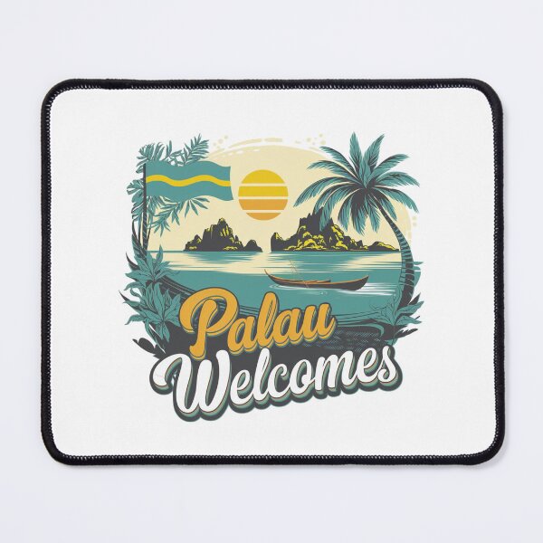 Item preview, Palau Welcomes Flag Map Ngerulmud, Islands, Jellyfish Lake designed and sold by AnimalsDH305.