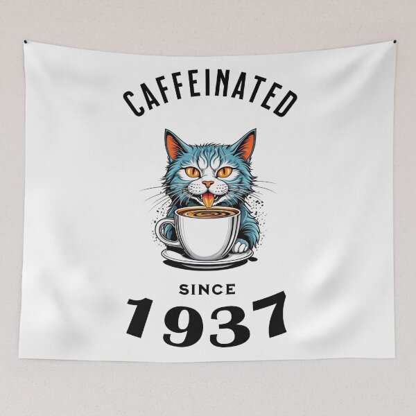 Item preview, Cat Caffeinated Since 1937 designed and sold by LegendaryDesigns.