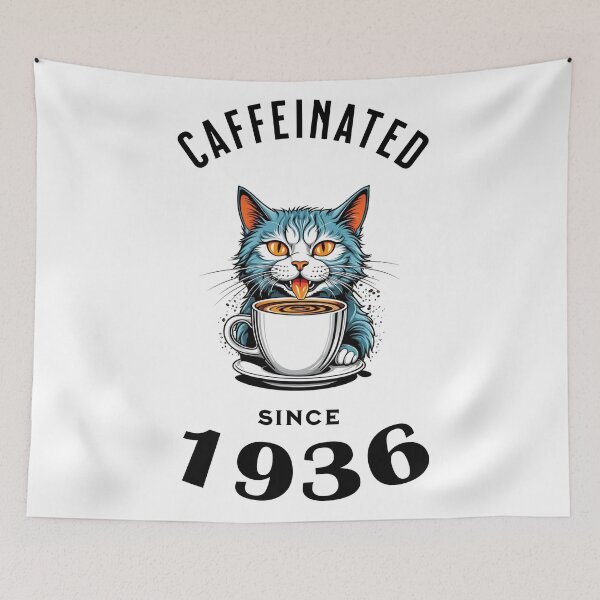 Item preview, Cat Caffeinated Since 1936 designed and sold by LegendaryDesigns.