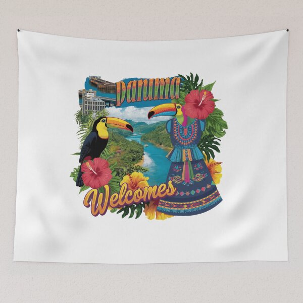 Item preview, Panama Welcomes Flag Map Panama Canal, Panama City designed and sold by AnimalsDH305.