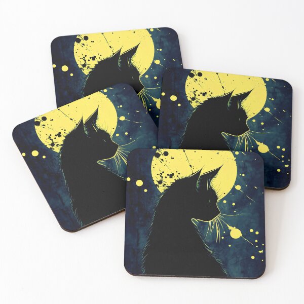Item preview, Black Cat Silhouette on a Yellow Moon designed and sold by PurrGreen.