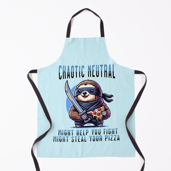 Item preview, Chaotic Neutral, Might Help You Fight, Might Steal Your Pizza, Sloth Funny Quote designed and sold by 2ndSketch.