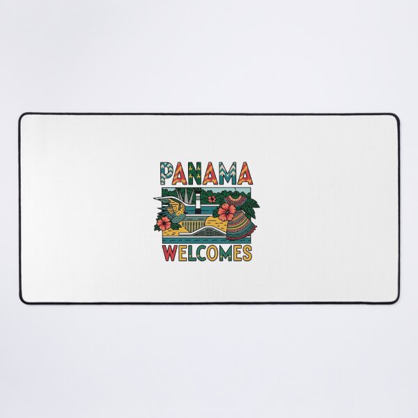 Item preview, Panama Welcomes Flag Map Panama Canal, Panama City designed and sold by AnimalsDH305.