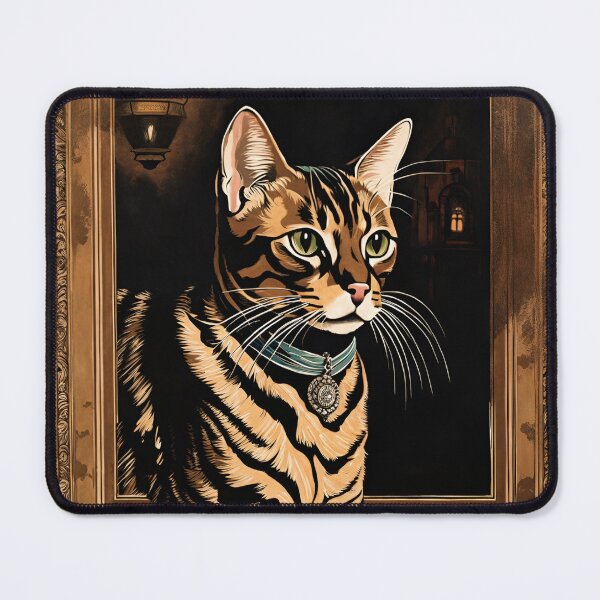 Item preview, Vintage Cat Art: Brown Tabby Cat Emerging from Painting | Animal Art | Gothic Art | Cat Art | Vintage Cat Illustration designed and sold by UnhingedBird.