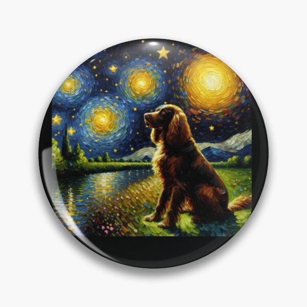 Item preview, Starry Night Field Spaniel Dog Van Gogh Lover designed and sold by Kimberley King Art  King Art.