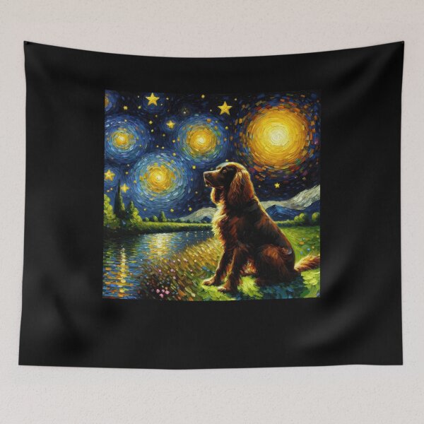 Item preview, Starry Night Field Spaniel Dog Van Gogh Lover designed and sold by Kimberley King Art  King Art.