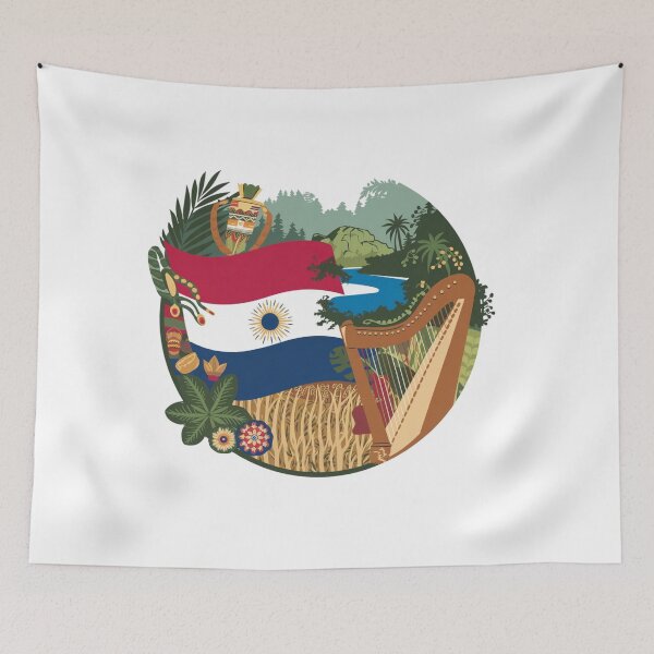 Item preview, Paraguay Welcomes Flag Map Asunción, Paraguay River, Chaco designed and sold by AnimalsDH305.