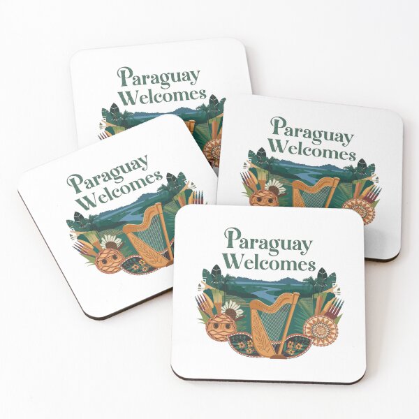 Item preview,  Paraguay Welcomes Flag Map Asunción, Paraguay River, Chaco designed and sold by AnimalsDH305.