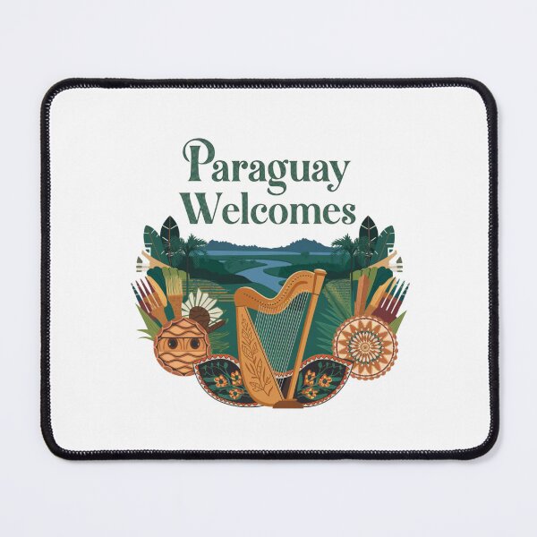 Item preview,  Paraguay Welcomes Flag Map Asunción, Paraguay River, Chaco designed and sold by AnimalsDH305.