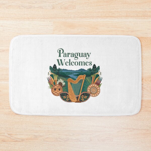 Item preview,  Paraguay Welcomes Flag Map Asunción, Paraguay River, Chaco designed and sold by AnimalsDH305.