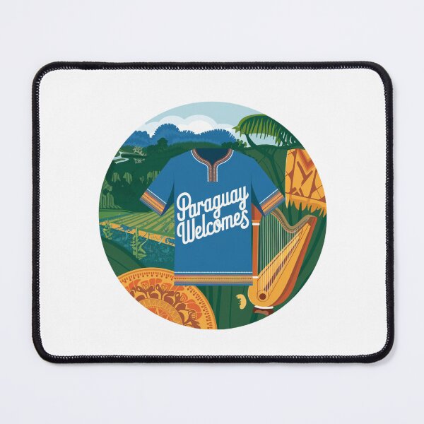 Item preview, Paraguay Welcomes Flag Map Asunción, Paraguay River, Chaco designed and sold by AnimalsDH305.