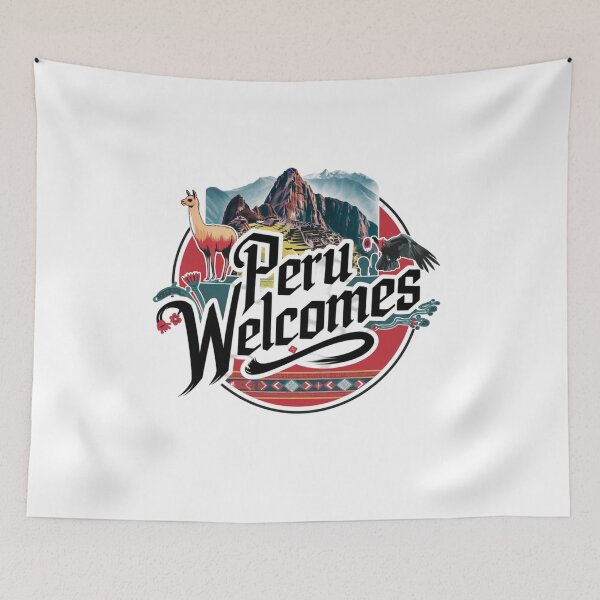 Item preview, Peru Welcomes Flag Map Machu Picchu, Cusco, Lima designed and sold by AnimalsDH305.