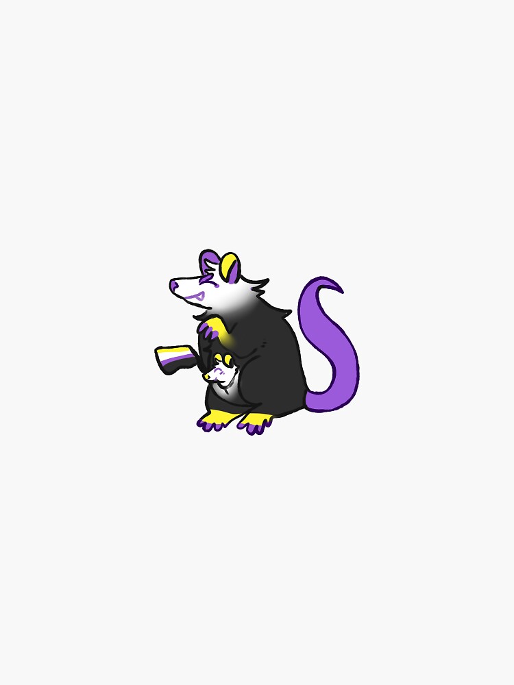 "Nonbinary Possum pride" Sticker by aestheticat | Redbubble