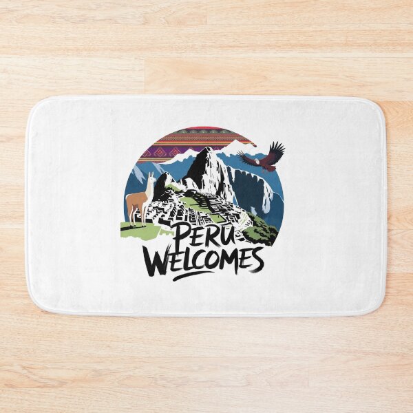Item preview, Peru Welcomes Flag Map Machu Picchu, Cusco, Lima designed and sold by AnimalsDH305.