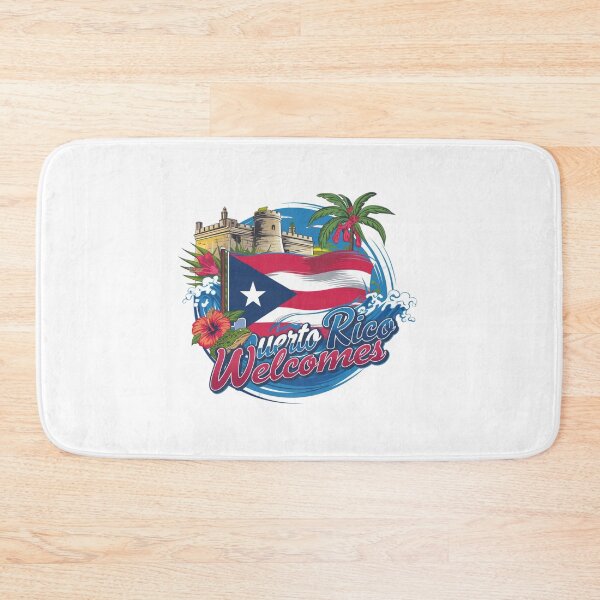 Item preview, Puerto Rico Welcomes Flag Map San Juan, El Yunque designed and sold by AnimalsDH305.