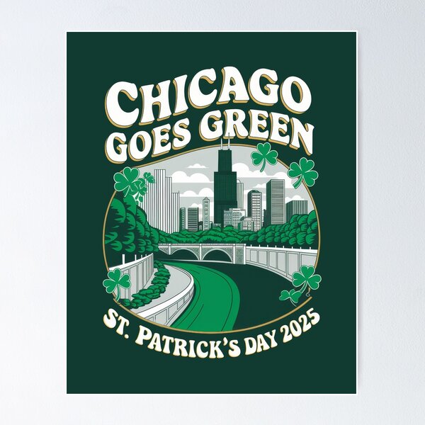 Item preview, St. Patrick's Day-Minimal Retro Vintage - Chicago Goes Green - St. Patrick's Day 2025 Design designed and sold by pod24.