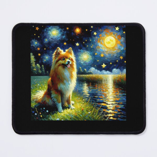Item preview, Starry Night German Spitz Dog Van Gogh Lover designed and sold by Kimberley King Art  King Art.