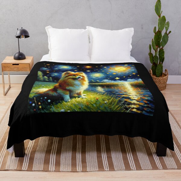 Item preview, Starry Night German Spitz Dog Van Gogh Lover designed and sold by Kimberley King Art  King Art.