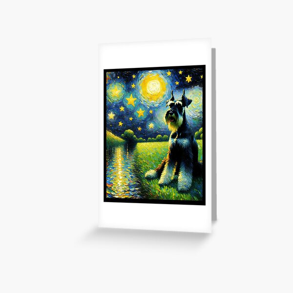 Item preview, Starry Night Giant Schnauzer Dog Van Gogh Lover designed and sold by Kimberley King Art  King Art.