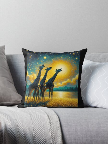 Artikel-Vorschau von Sternennacht Drei Giraffen heulen den Mond an Van Gogh Lover, designt und verkauft von Kimberley King Art  King Art.