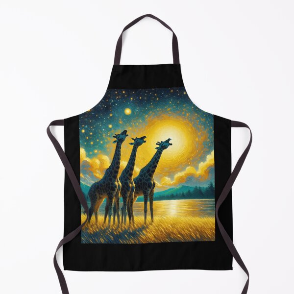 Item preview, Starry Night Three Giraffes Howling at Moon Van Gogh Lover designed and sold by Kimberley King Art  King Art.