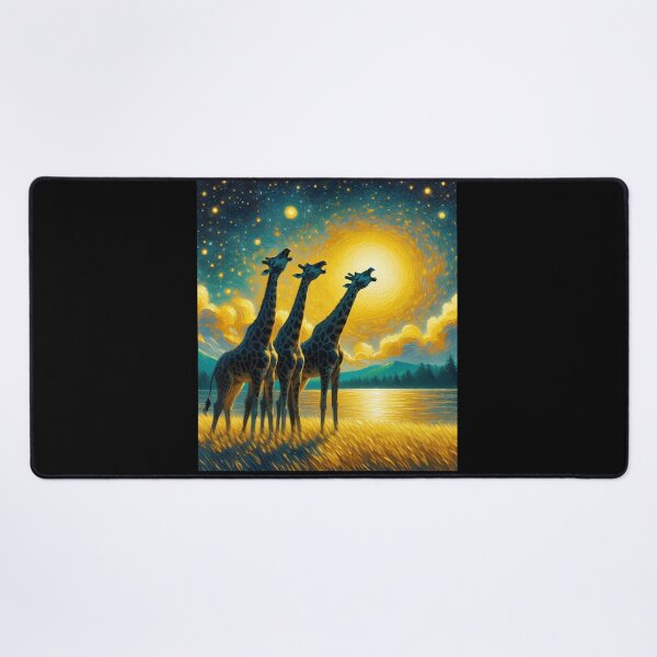 Artikel-Vorschau von Sternennacht Drei Giraffen heulen den Mond an Van Gogh Lover, designt und verkauft von Kimberley King Art  King Art.