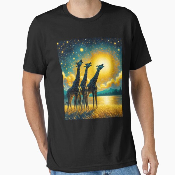 Artikel-Vorschau von Sternennacht Drei Giraffen heulen den Mond an Van Gogh Lover, designt und verkauft von Kimberley King Art  King Art.