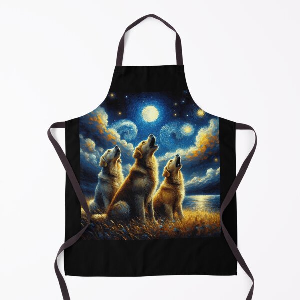 Item preview, Starry Night Three Golden Retrievers Howling at Moon Dog Lover designed and sold by Kimberley King Art  King Art.