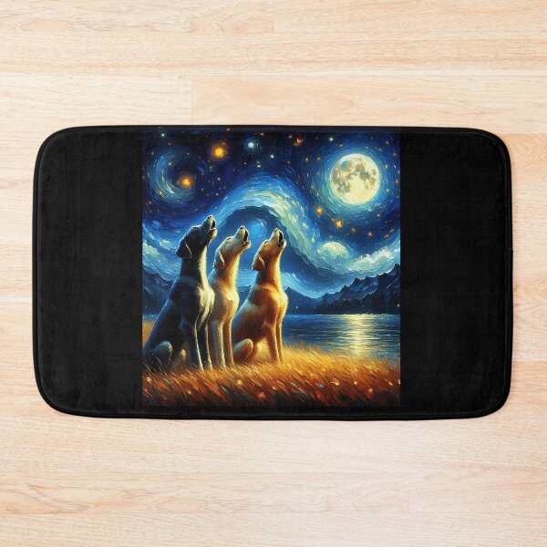 Item preview, Starry Night Three Great Danes Howling at Moon Dog Lover designed and sold by Kimberley King Art  King Art.