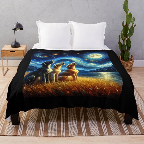 Item preview, Starry Night Three Great Danes Howling at Moon Dog Lover designed and sold by Kimberley King Art  King Art.