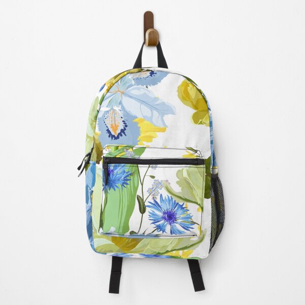 Aperçu de l'œuvre Modèle sans couture avec des fleurs jaunes et bleues. créée et vendue par MatyKotiv.