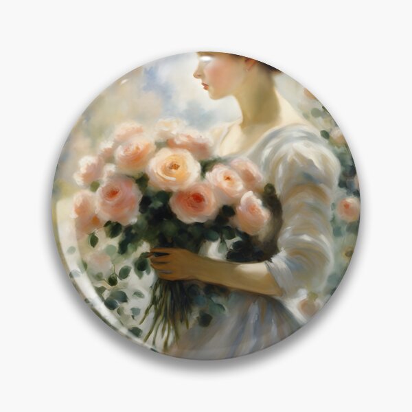 Artikelvorschau, Floral Grace | Frau mit Rosen Bouquet Kunst entworfen und verkauft von ZEPHYR_LABEL.